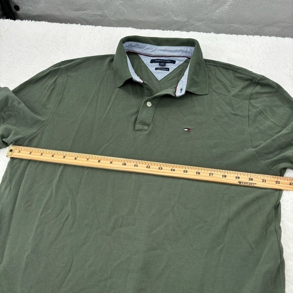 Tommy Hilfiger Men’s Regular Short Sleeves Polo Shirt XL Custom Fit in Olive - Picture 10 of 14